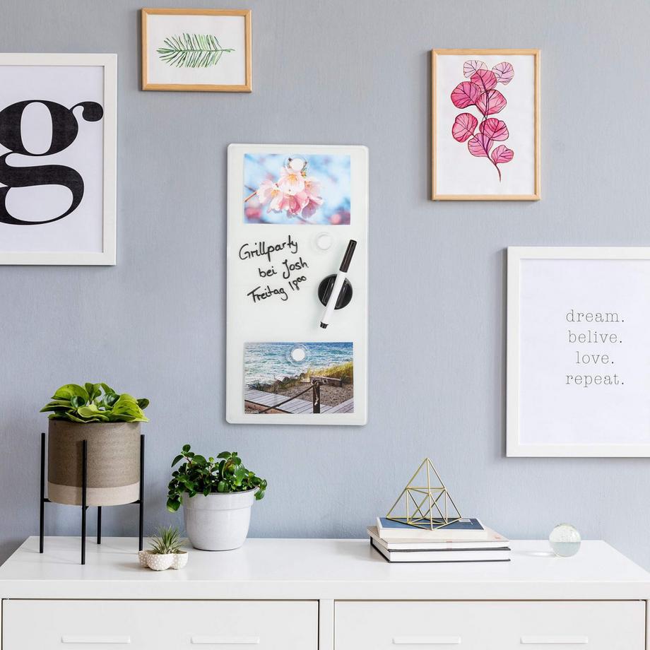 B2X  Tableau magnétique en verre blanc 