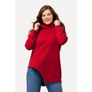 Ulla Popken  Long-Sweatshirt, Cut-Out, Stehkragen, Langarm, Biobaumwolle 