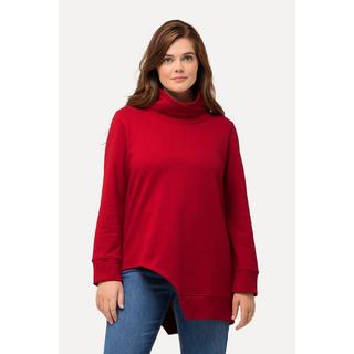 Ulla Popken  Long-Sweatshirt, Cut-Out, Stehkragen, Langarm, Biobaumwolle 