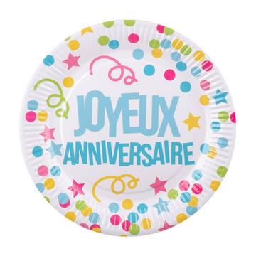 PartyTeller Joyeux Anniversaire 6erPack Papier
