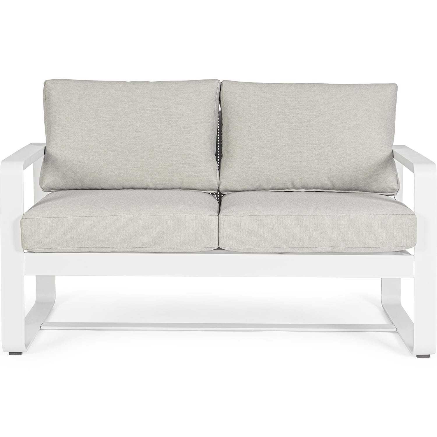 mutoni Garten 2er-sofa merrigan mit kissen weiss  