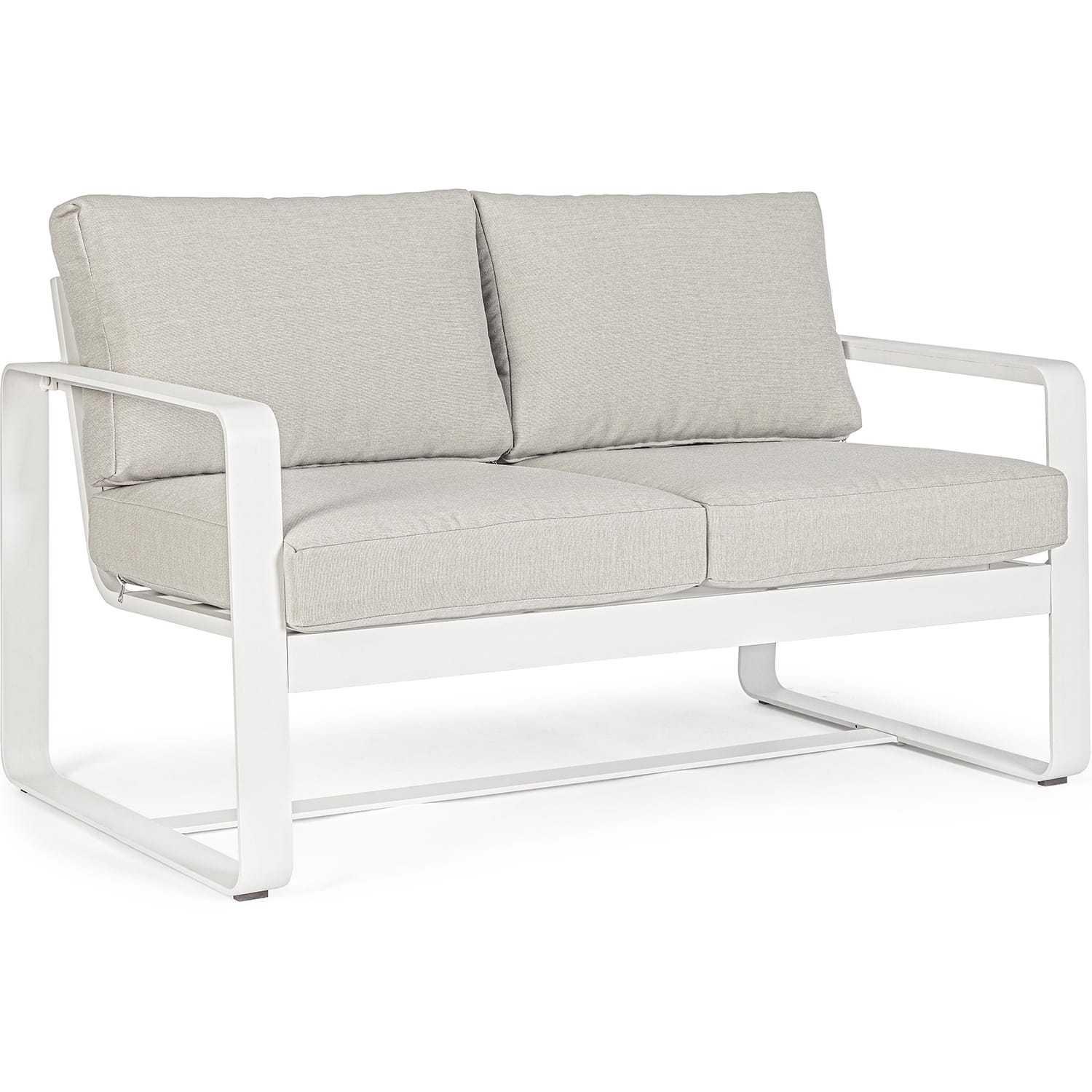 mutoni Garten 2er-sofa merrigan mit kissen weiss  