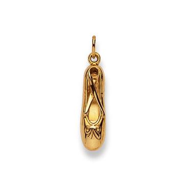 Pendentif ballet or jaune 750, 26x6mm