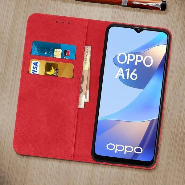 Avizar  Kunstlederhülle Oppo A16 / A16s Rot 