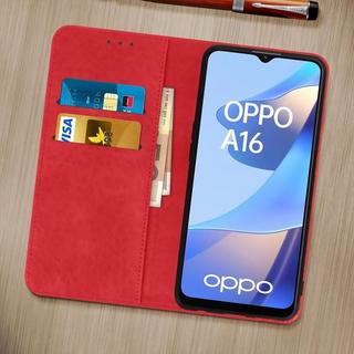 Avizar  Kunstlederhülle Oppo A16 / A16s Rot 