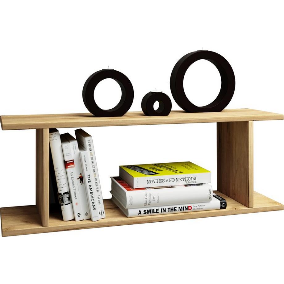 VCM Holzregal hängend | platzsparendes Regal | Maße:  H. 28 x B. 80 x T. 20 cm | Elegantes Regal hängend | Aufbewahrungsregal | Bücherregal | Wandboard -  