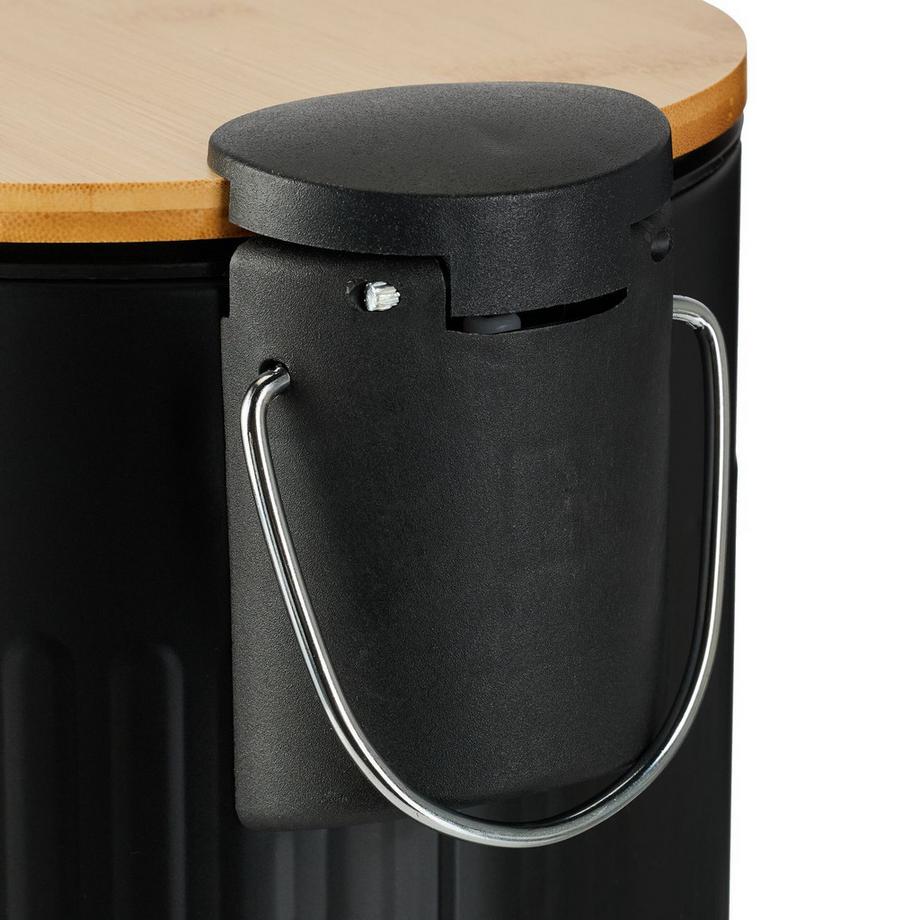 B2X Papierkorb fürs Badezimmer 3 l mit Bambusdeckel  