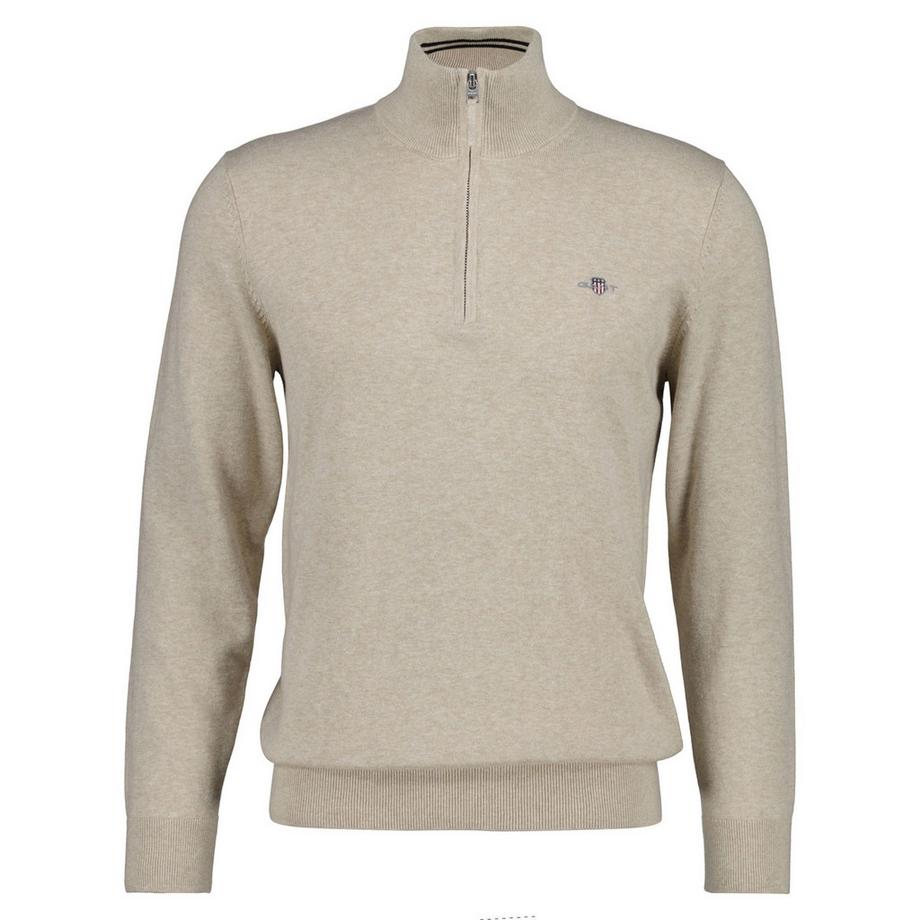 Maglione a maglia Uomini Vestibilità confortevole-CLASSIC COTTON HALF ZIP