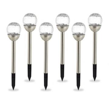 Lot de 6 lampes rondes à cellules solaires