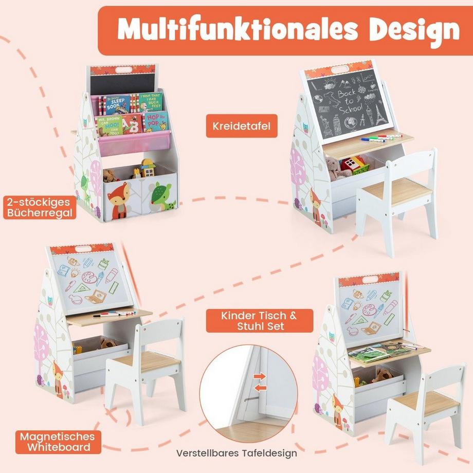 Northix  Ensemble chevalet et bureau pour enfants 