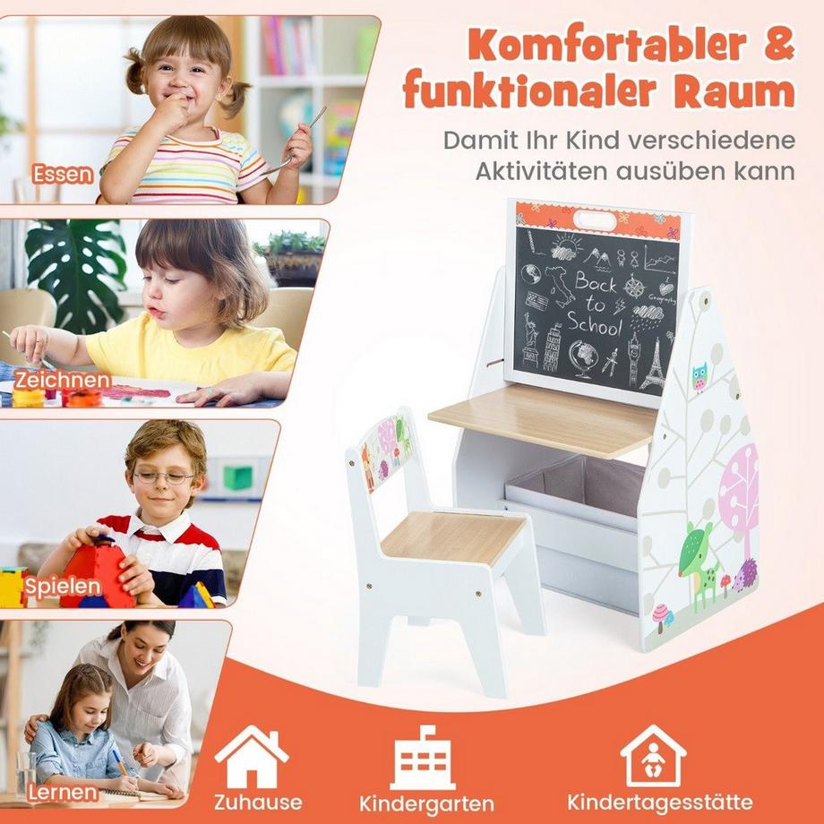 Northix  Ensemble chevalet et bureau pour enfants 