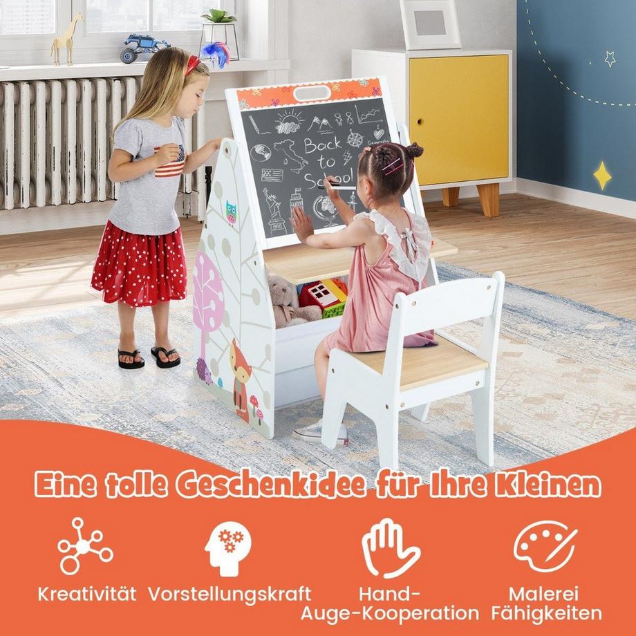Northix  Ensemble chevalet et bureau pour enfants 