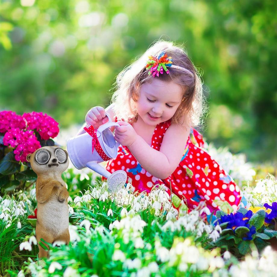 B2X  Gartenfigur Erdmännchen mit Sonnenaugen 