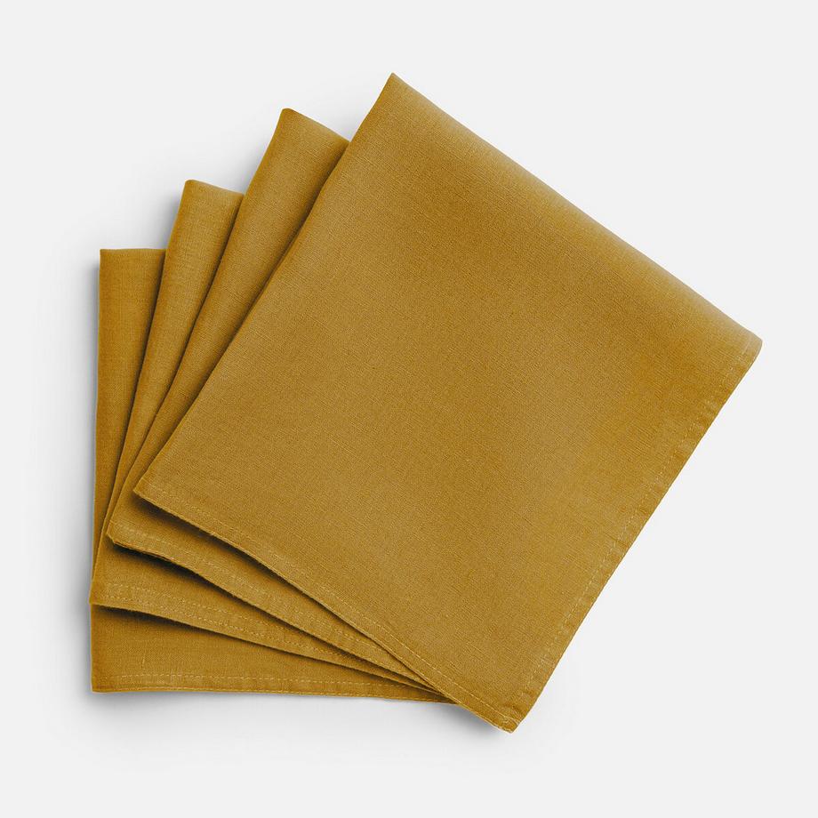 Lot de 4 serviettes de table lin lavé Victorine