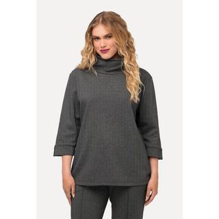 Ulla Popken  Sweatshirt, Salz-und-Pfeffer-Optik, Stehkragen, 3/4-Arm 