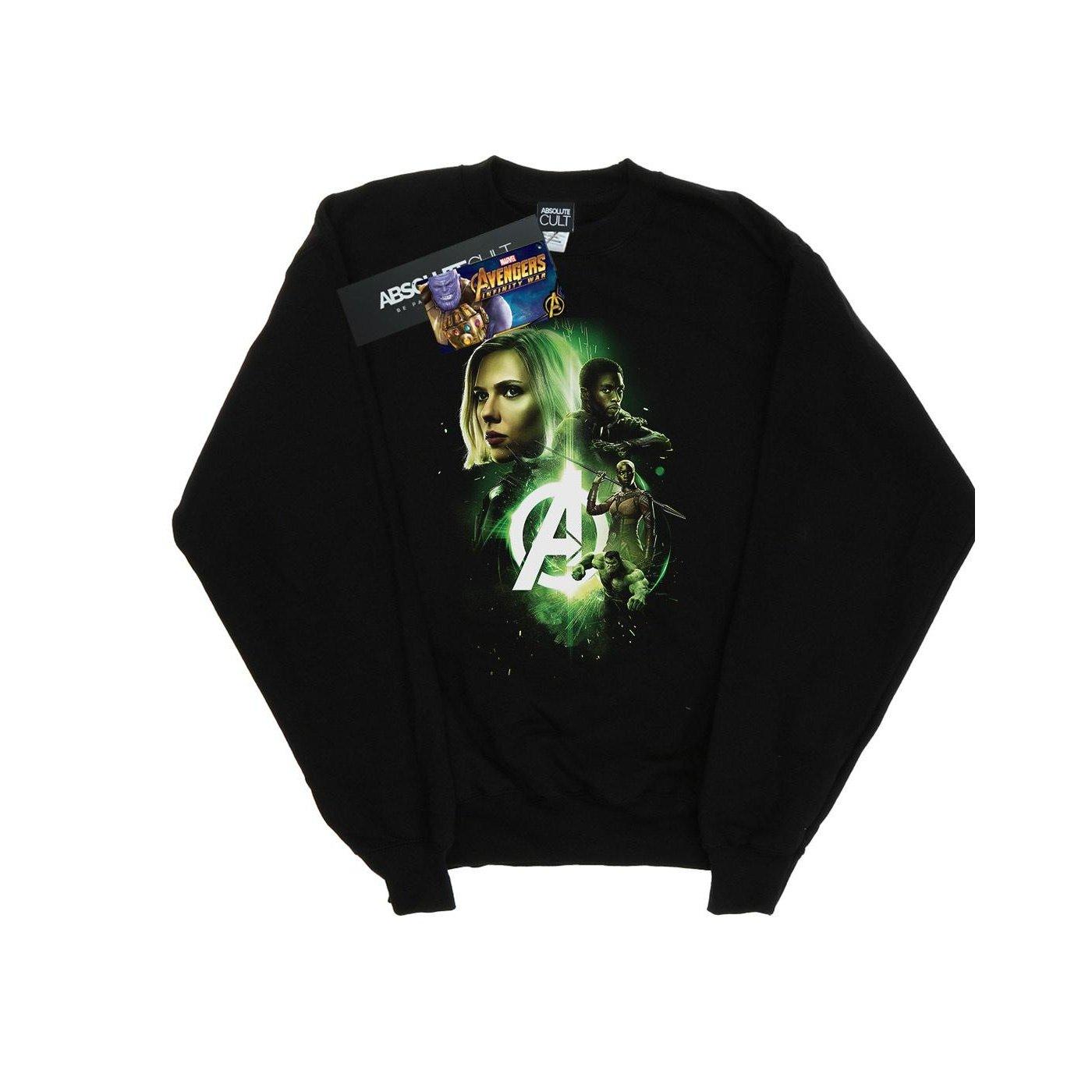 Image of Avengers Infinity War Widow Panther Team Up Sweatshirt Damen Schwarz XXL