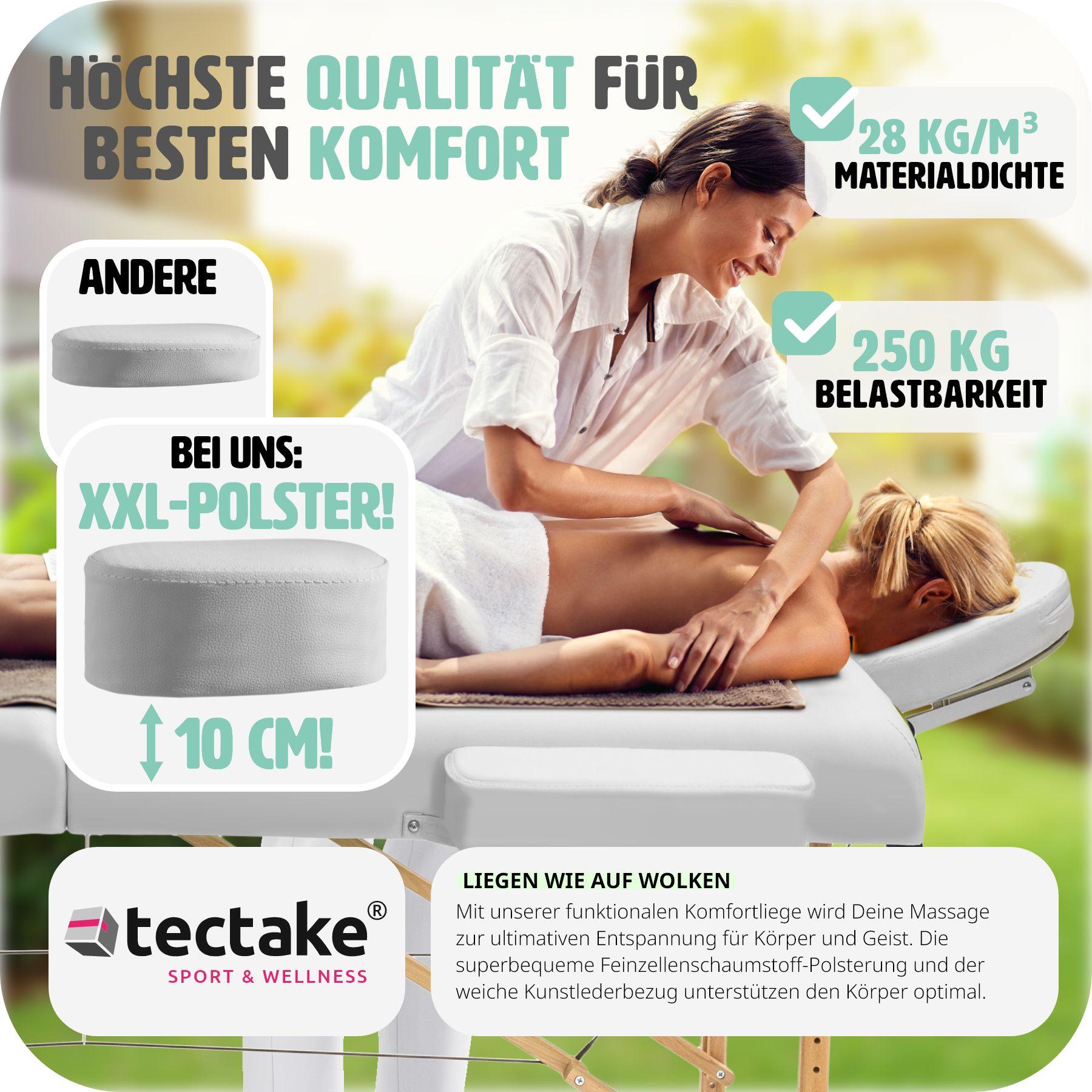 Tectake Table de massage Pliante 3 Zones - 13 cm d'épaisseur + Housse  