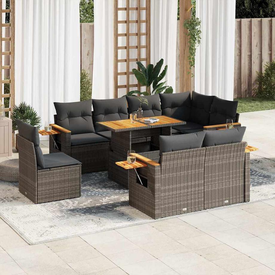 VidaXL Ensemble de canapés de jardin rotin synthétique  