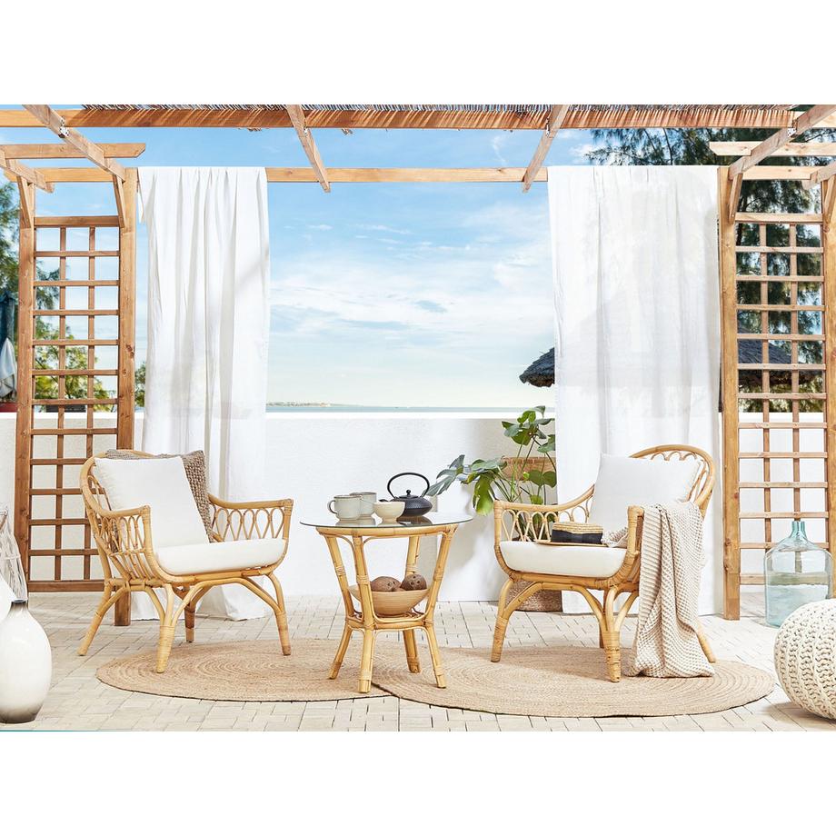 Beliani Lounge Set mit Tisch aus Rattan Boho SIBARI  