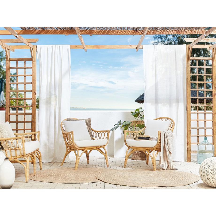 Beliani Lounge Set mit Tisch aus Rattan Boho SIBARI  