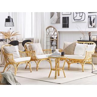 Beliani Lounge Set mit Tisch aus Rattan Retro SIBARI  