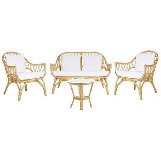 Beliani Lounge Set mit Tisch aus Rattan Retro SIBARI  