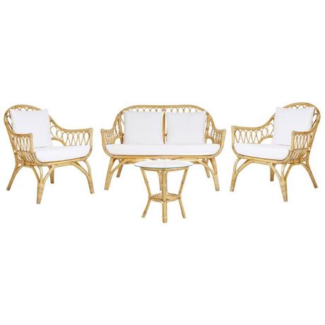 Beliani Lounge Set mit Tisch aus Rattan Retro SIBARI  