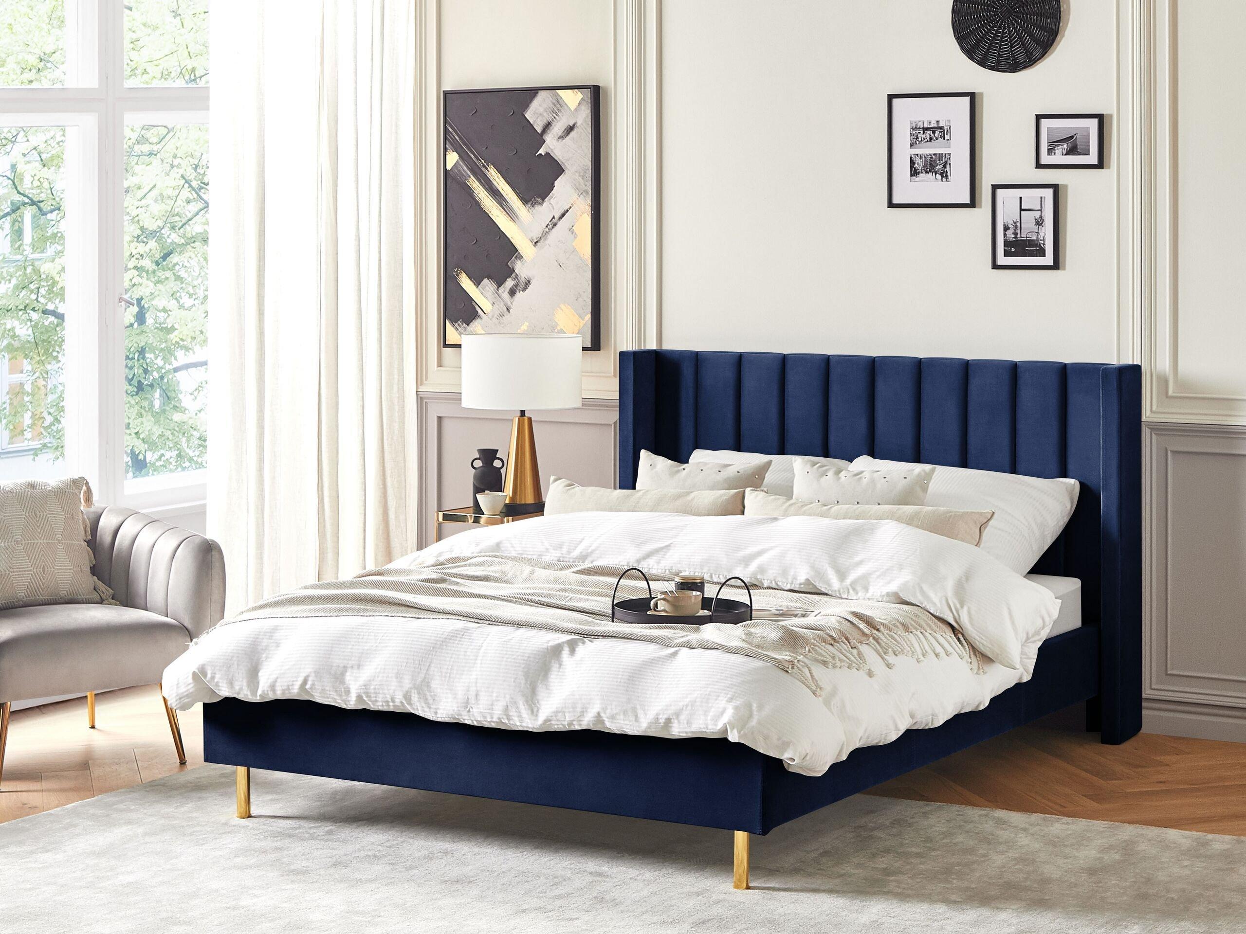 Beliani Bett mit Lattenrost aus Samtstoff Modern VILLETTE  