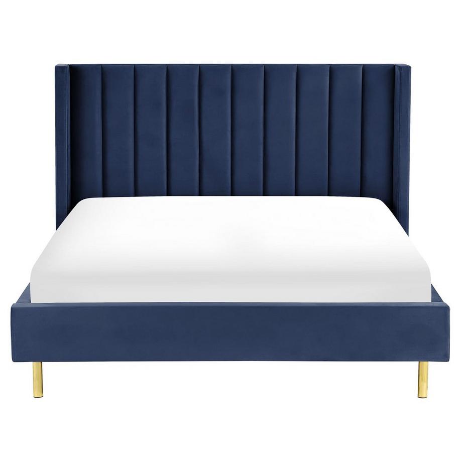 Beliani Letto con rete a doghe en Velluto Moderno VILLETTE  