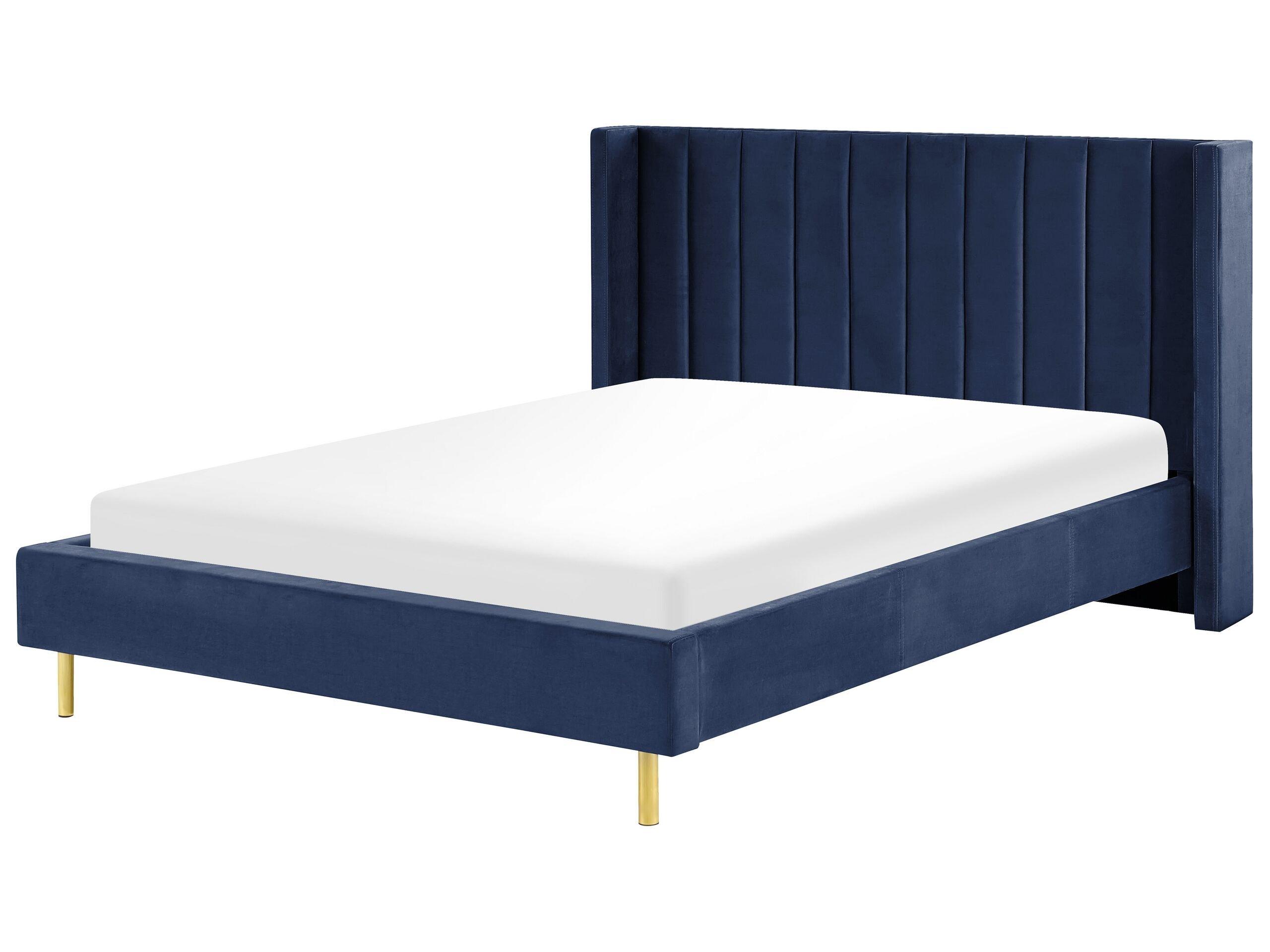 Beliani Bett mit Lattenrost aus Samtstoff Modern VILLETTE  