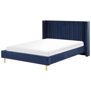 Beliani Bett mit Lattenrost aus Samtstoff Modern VILLETTE  