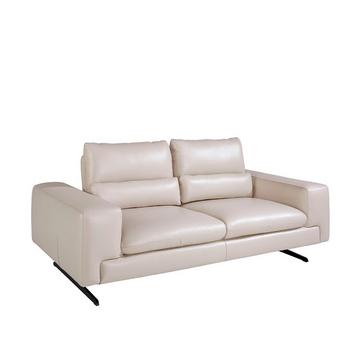 2-Sitzer-Sofa aus Leder und Stahl