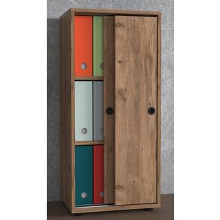 VCM Büroschrank mit 3 Fächern | moderner Aktenschrank mit Schiebetüren | Maße ca. H. 109 x B. 49 x T. 38 cm – Ulas 3-Fach  