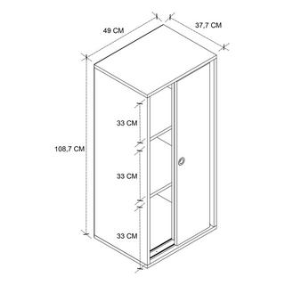 VCM Armoire de bureau Livres Classeurs Meuble de bureau Armoire Ulas 3 portes coulissantes  