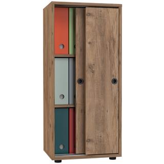 VCM Büroschrank mit 3 Fächern | moderner Aktenschrank mit Schiebetüren | Maße ca. H. 109 x B. 49 x T. 38 cm – Ulas 3-Fach  