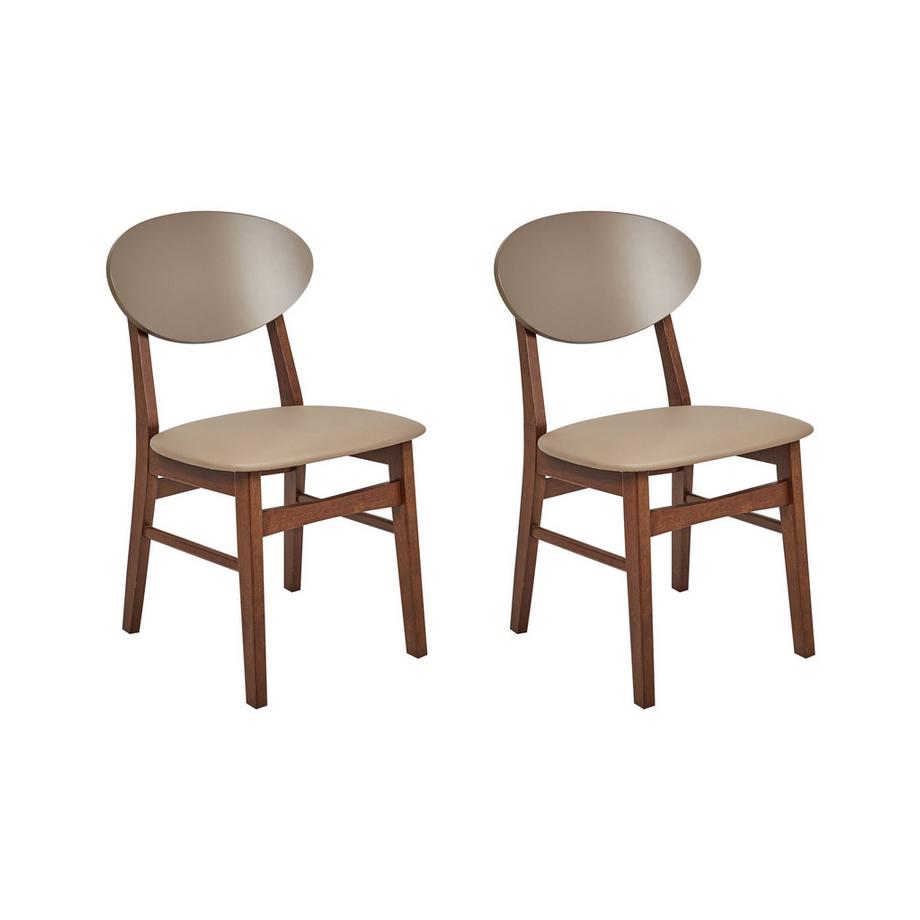 Esszimmerstuhl 2er Set aus Gummibaumholz Klassisch AMERY