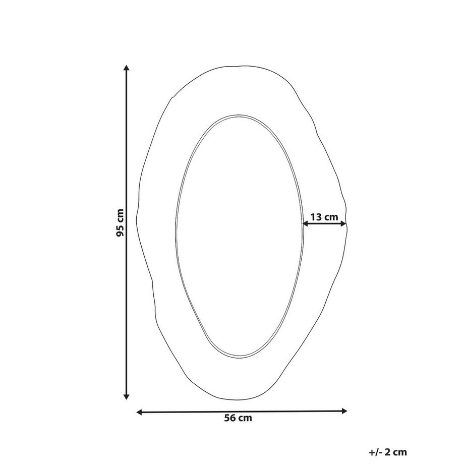 Beliani Wandspiegel aus Edelstahl Klassisch LOGNES  
