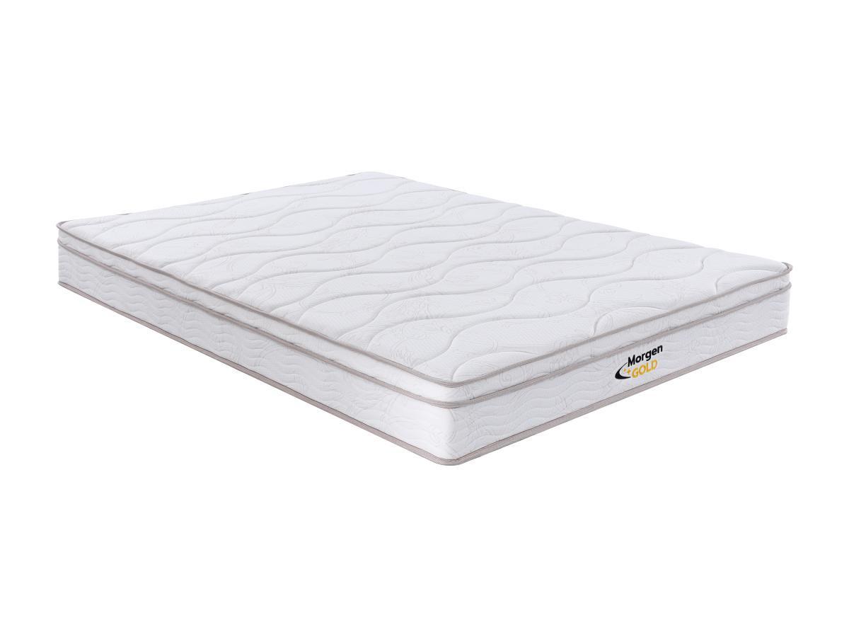 Vente-unique Ensemble 140 x 190 cm sommier coffre naturel clair + matelas ressorts 3 zones et mémoire de forme ép.20cm - WOLKENTANZ de MORGENGOLD  