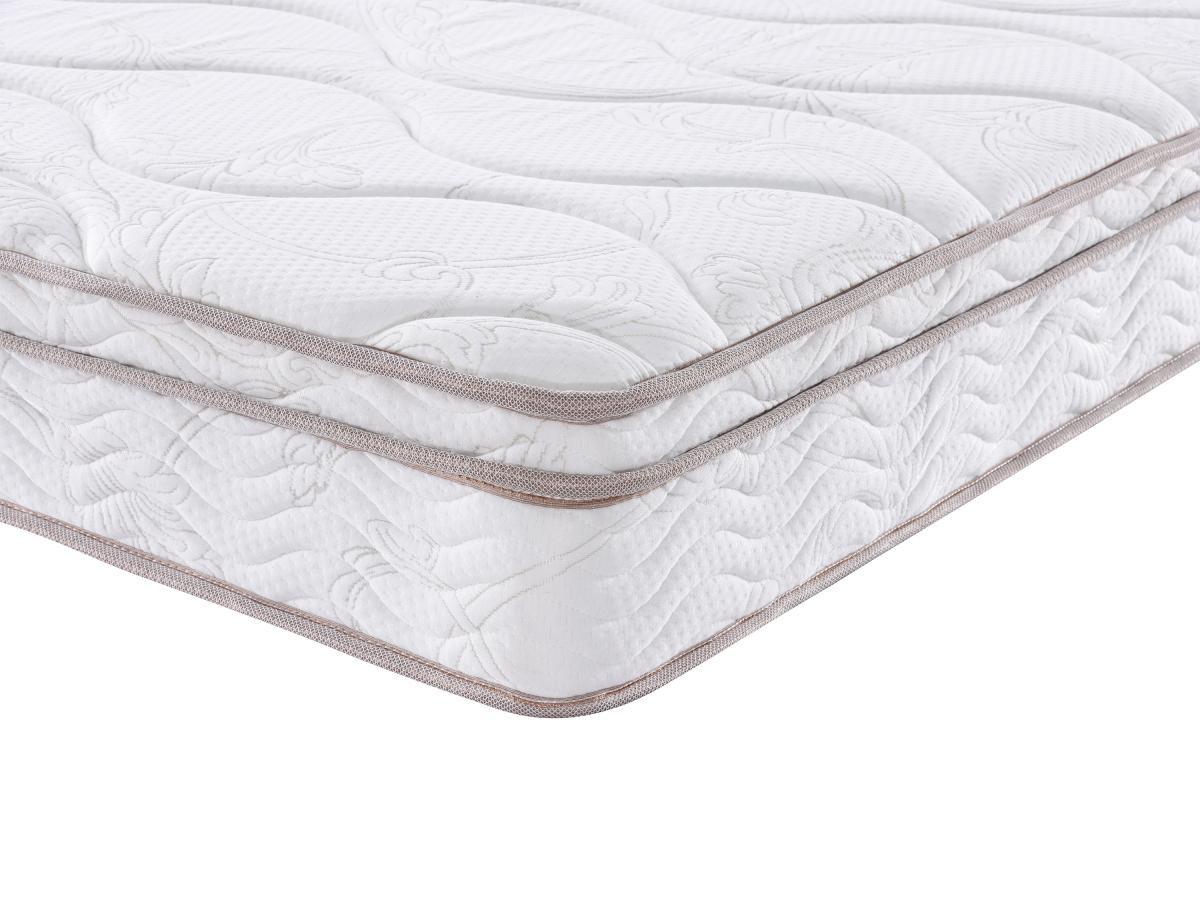 Vente-unique Ensemble 140 x 190 cm sommier coffre naturel clair + matelas ressorts 3 zones et mémoire de forme ép.20cm - WOLKENTANZ de MORGENGOLD  