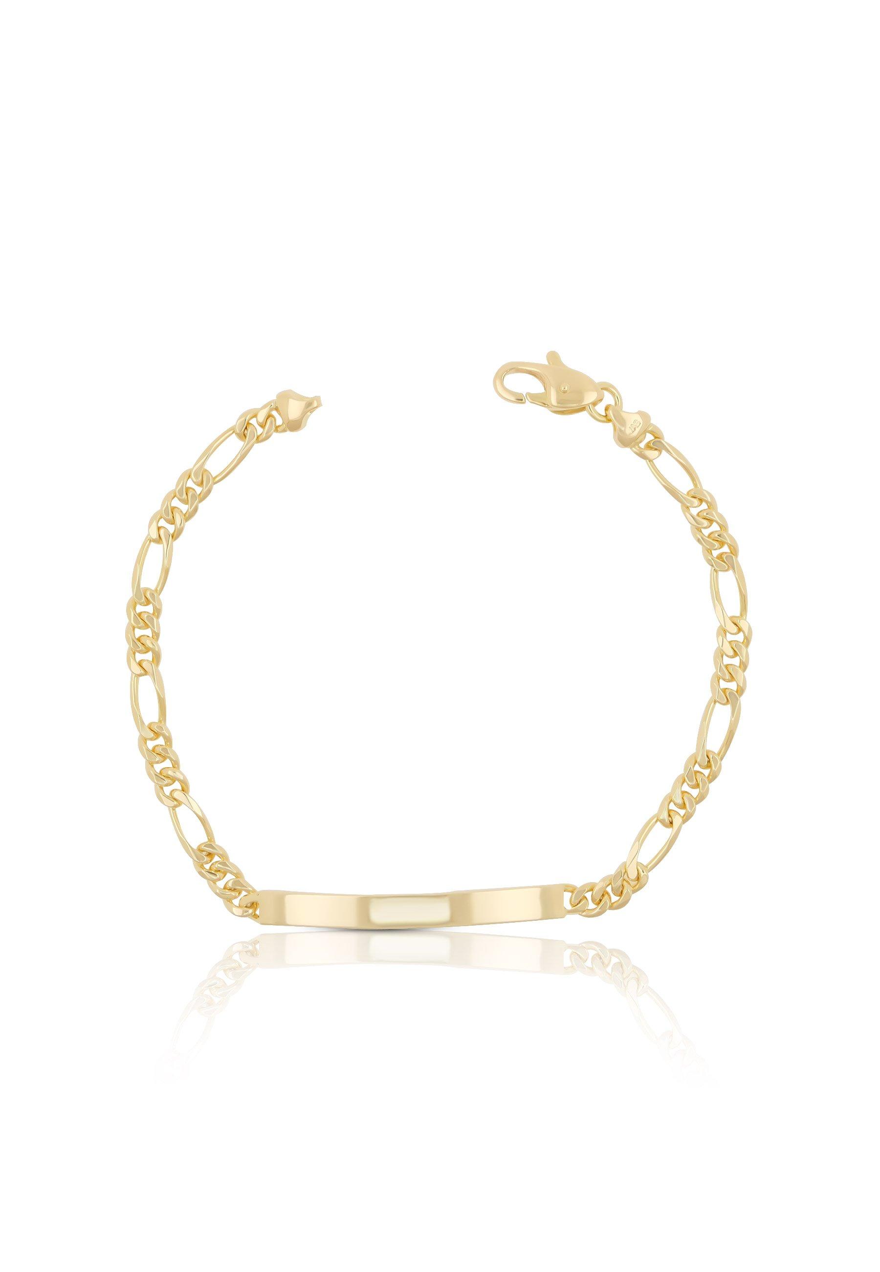 MUAU Schmuck  ID-Bracelet Figaro Gelbgold 750, 19cm, 4mm 