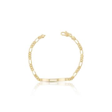 ID-Bracelet Figaro Gelbgold 750, 19cm, 4mm