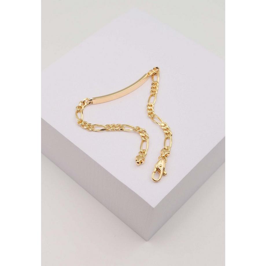 MUAU Schmuck  ID-Bracelet Figaro Gelbgold 750, 19cm, 4mm 