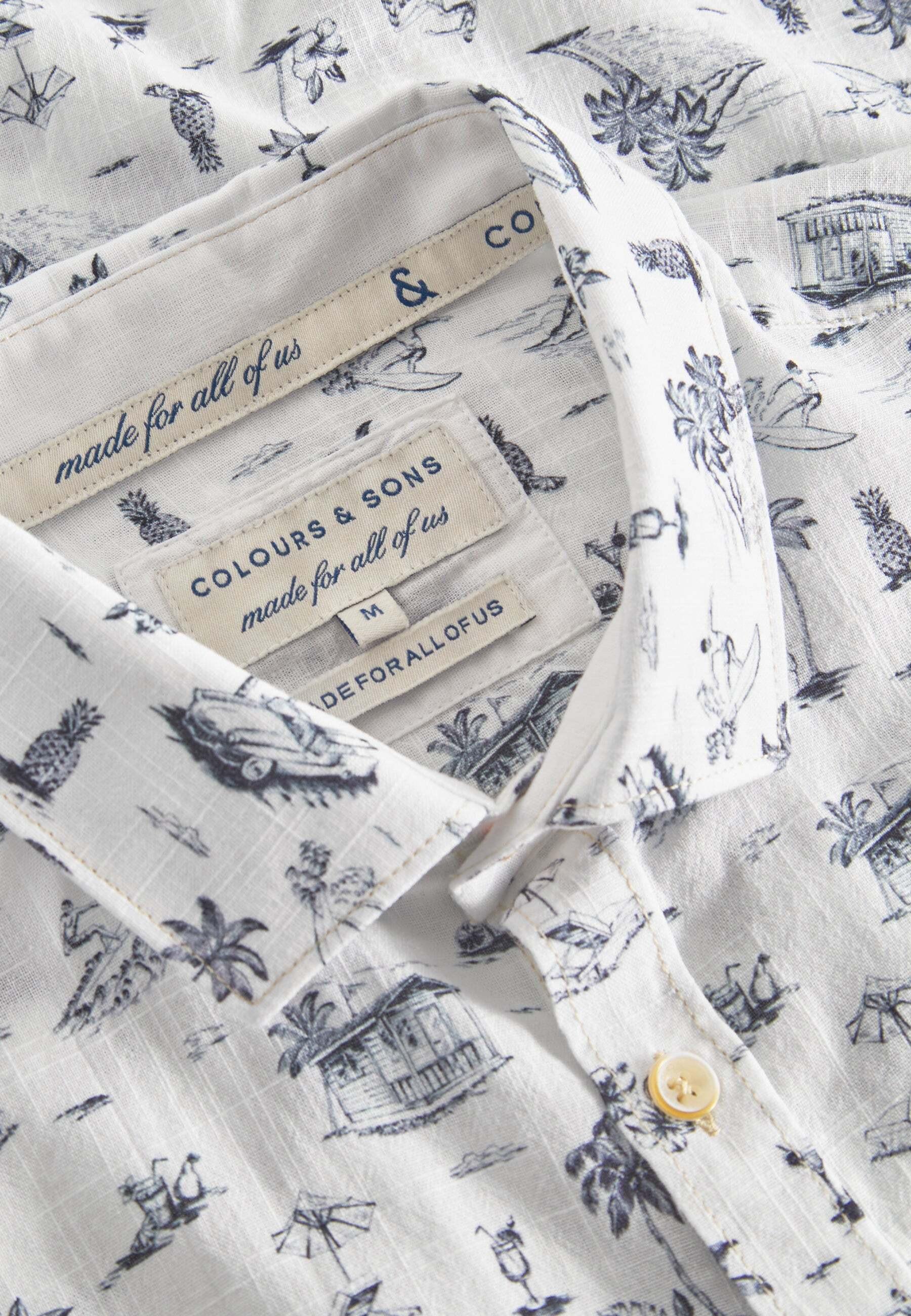 Colours & Sons  Chemise Shirt-Beach Print 