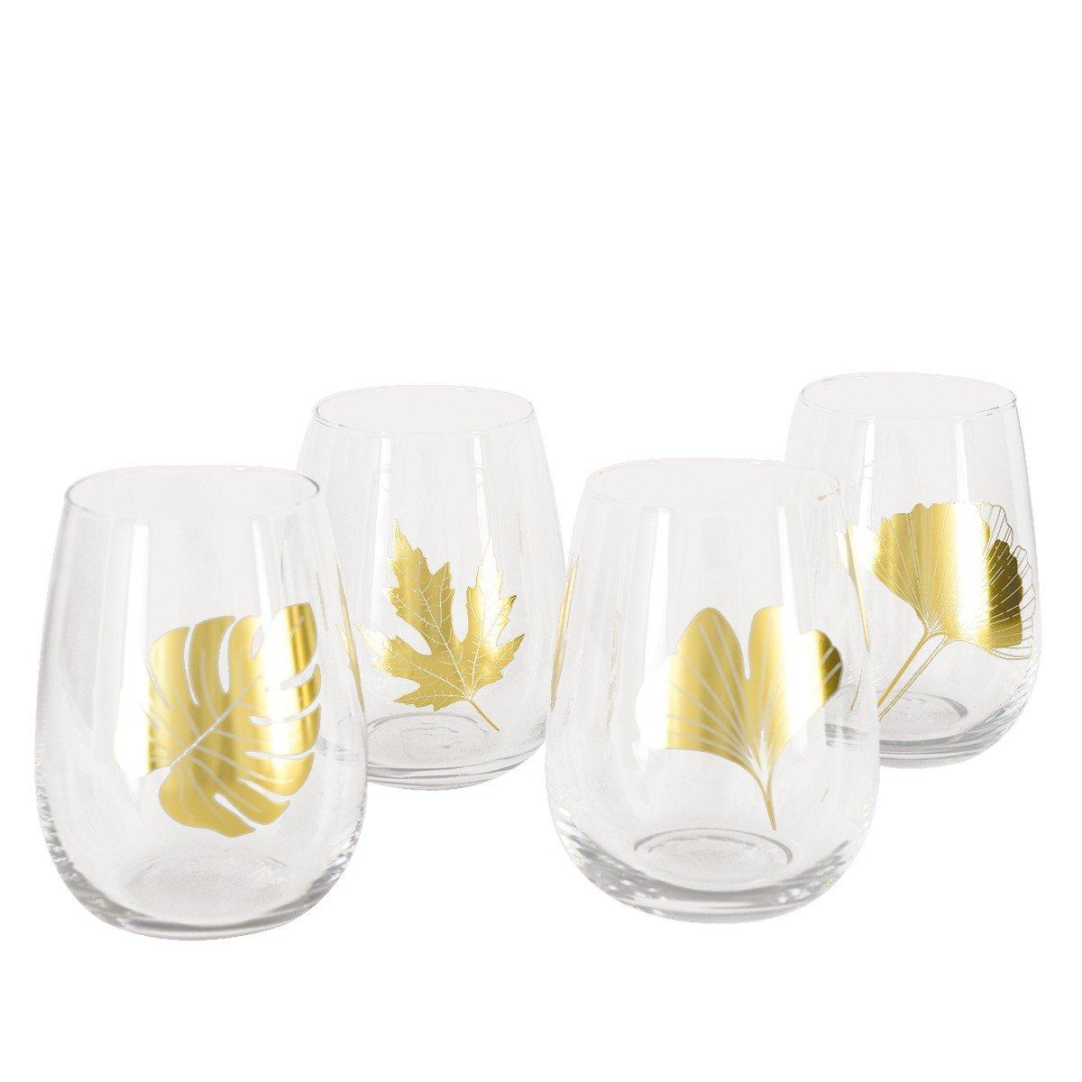 Image of Set Von 4 Goldblattgläser Unisex 400ml