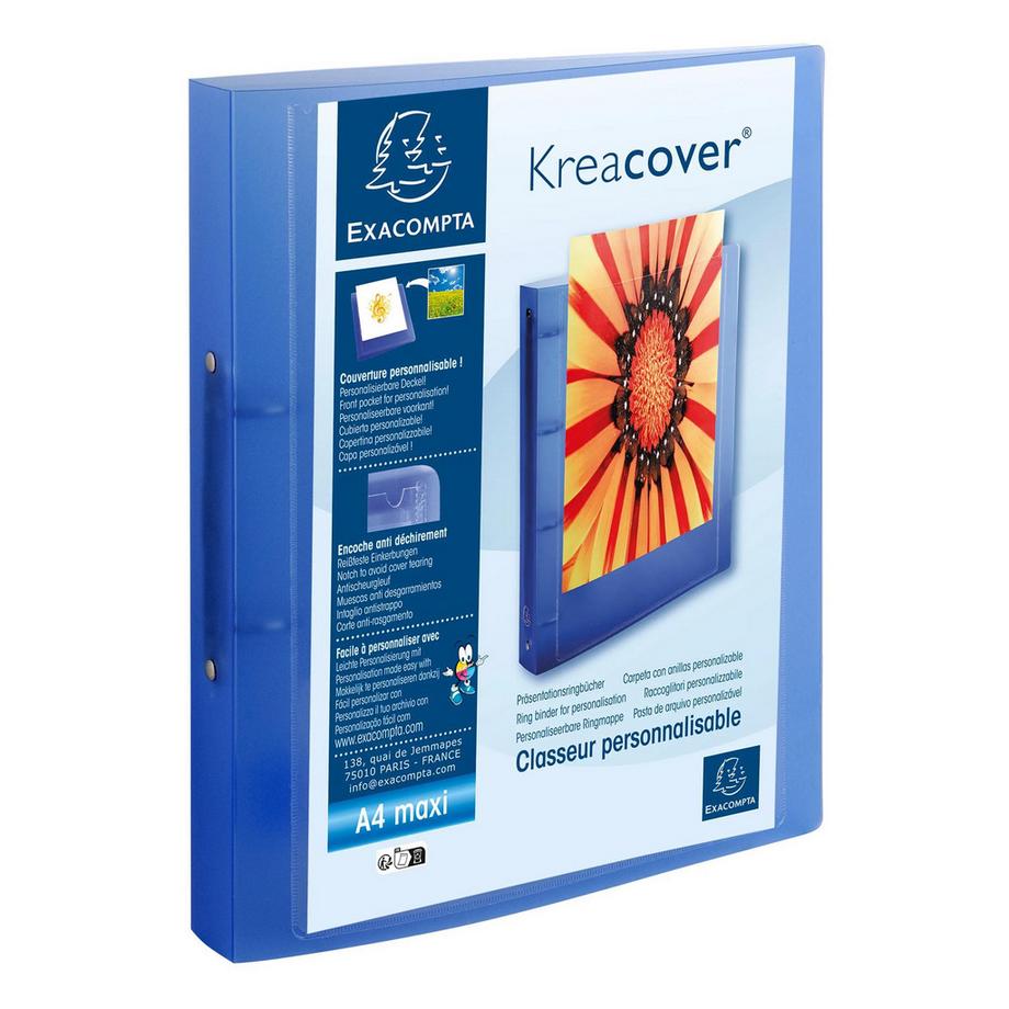 Exacompta Raccoglitore 2 anelli 30mm polipropilene Chromaline Kreacover - A4 maxi - x 15  