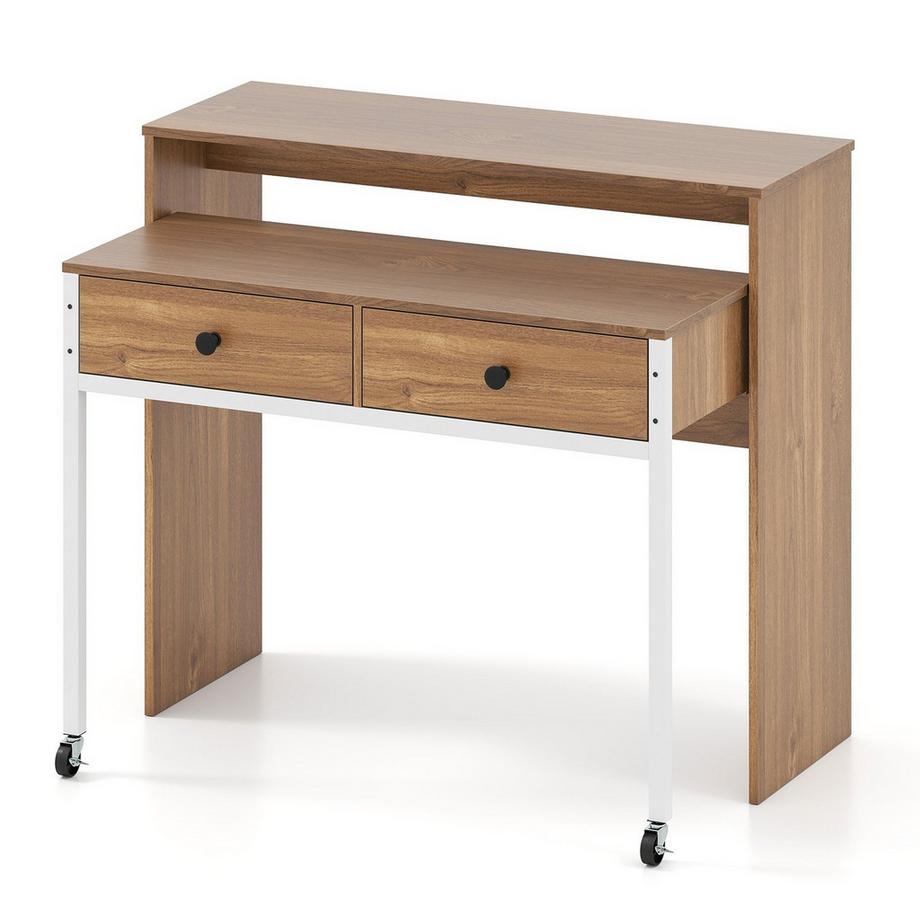 Scrivania espandibile con cassetti e ruote
