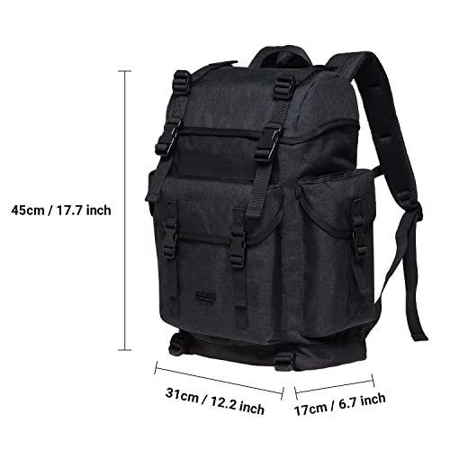 Only-bags.store Retro Rucksack, Vintage Jagdrucksack Wanderrucksack mit 14 Zoll Laptopfach für Arbeit, Ausflüge,  