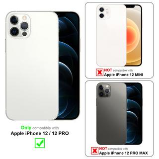 Cadorabo  Hülle für Apple iPhone 12  12 PRO TPU Silikon Edelstahl-Karbonfaser Optik 