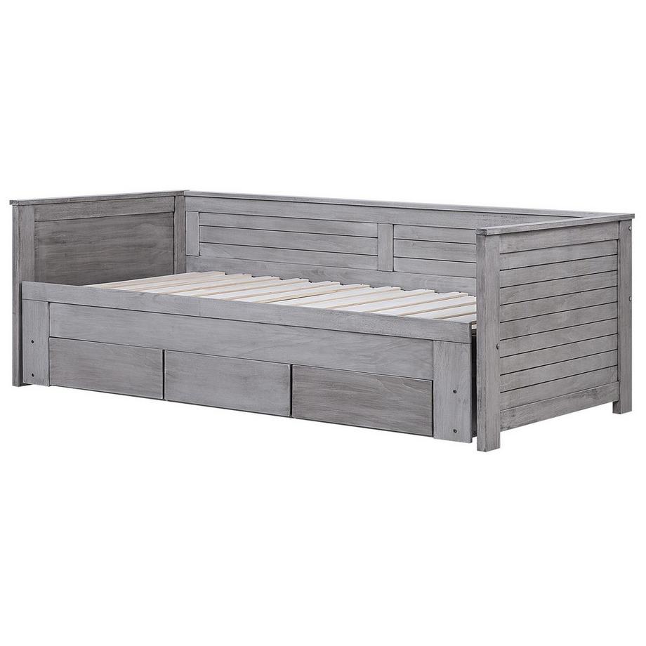 Beliani Lit avec tiroirs de rangement en Bois d\'hévéa Industriel CAHORS  