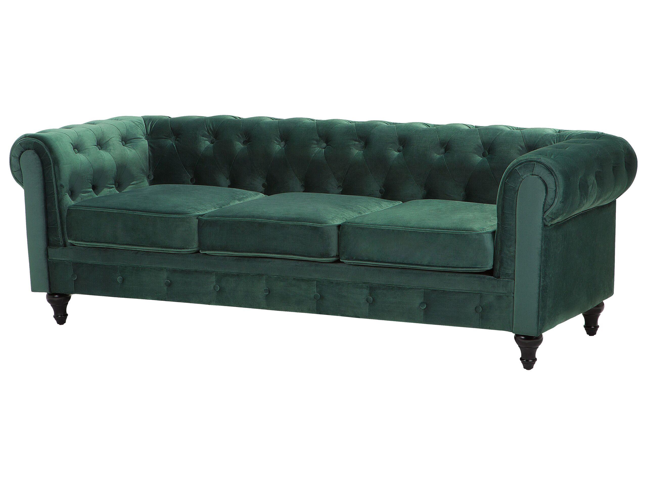 Beliani Canapé 3 places en Velours Glamour CHESTERFIELD  